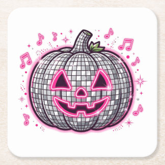 Dessous-de-verre Carré En Papier Assiette de fête Halloween Citrouille Disco Rose