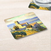 Dessous-de-verre Carré En Papier Assise, Italie - peinture d'art, (Incliné)