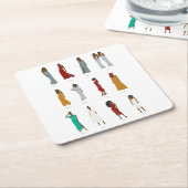 Dessous-de-verre Carré En Papier Astrologie Zodiaque de la femme noire (Incliné)