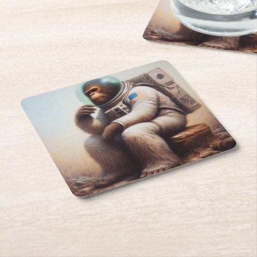 Dessous-de-verre Carré En Papier Astronaute de Bigfoot (Incliné)