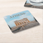 Dessous-de-verre Carré En Papier Athènes Grèce (Incliné)