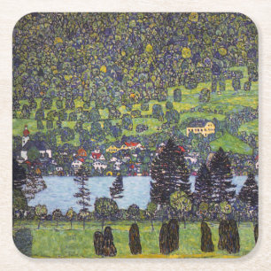 Dessous-de-verre Carré En Papier Au Lac Atter, Gustav Klimt