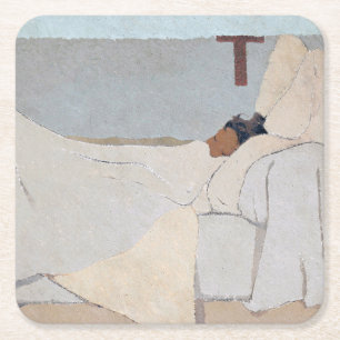 Dessous-de-verre Carré En Papier Au lit, Édouard Vuillard