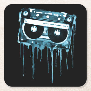 Dessous-de-verre Carré En Papier audiocassette vintage