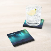 Dessous-de-verre Carré En Papier Aurora Borealis (En situation)