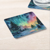 Dessous-de-verre Carré En Papier Aurora Borealis (Incliné)