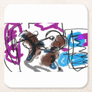 Dessous-de-verre Carré En Papier Australian Shepherd en ville