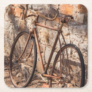 Dessous-de-verre Carré En Papier Australie, Clare Valley, Sevenhill, vieux vélo