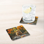 Dessous-de-verre Carré En Papier Automne Chipmunk Anniversaire (En situation)