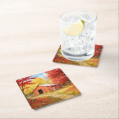 Dessous-de-verre Carré En Papier Automne dans le pays (En situation)