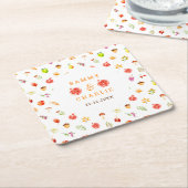 Dessous-de-verre Carré En Papier Automne Mariage de récolte d'automne (Incliné)