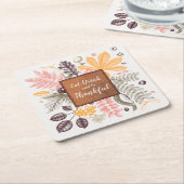 Dessous-de-verre Carré En Papier Automne Thanksgiving Botanical (Incliné)