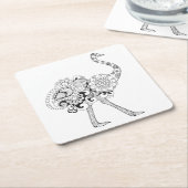 Dessous-de-verre Carré En Papier Autruche inspirée (Incliné)