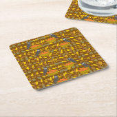 Dessous-de-verre Carré En Papier Autumn Owl Pumpkin Pattern Paper Coasters (Incliné)
