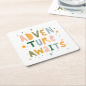 Dessous-de-verre Carré En Papier Aventure Attend (Incliné)