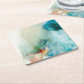 Dessous-de-verre Carré En Papier Aversion - Aquarelle bleue (Incliné)