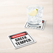 Dessous-de-verre Carré En Papier Avertissement Temper grec (En situation)