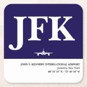 Dessous-de-verre Carré En Papier Aviation Airport Code Airplane Blue White Pilot (Devant)