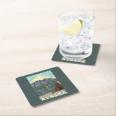 Dessous-de-verre Carré En Papier Avion de Bush et pêche - Katmai, Alaska (En situation)