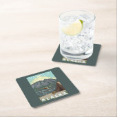 Dessous-de-verre Carré En Papier Avion de Bush et pêche - Valdez, Alaska (En situation)