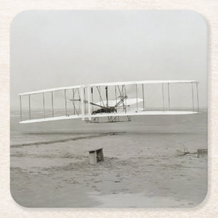 Dessous-de-verre Carré En Papier Avion des Frères Wright Premier Vol Avion Aviation