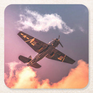 Dessous-de-verre Carré En Papier Avion vintage magnifique ciel
