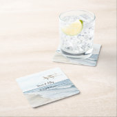 Dessous-de-verre Carré En Papier Avions Blancs Bleus (En situation)