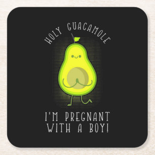 Dessous-de-verre Carré En Papier Avocado Je Suis Enceinte Avec Un Garçon