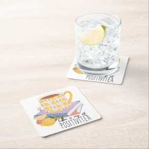 Dessous-de-verre Carré En Papier Avoir Une Coupe De Positivitea Citation