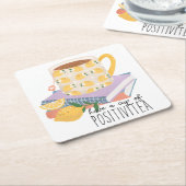 Dessous-de-verre Carré En Papier Avoir Une Coupe De Positivitea Citation (Incliné)