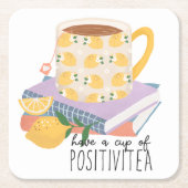Dessous-de-verre Carré En Papier Avoir Une Coupe De Positivitea Citation (Devant)
