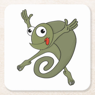 Dessous-de-verre Carré En Papier Awesome Chameleon