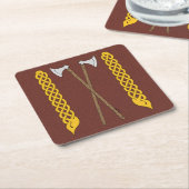 Dessous-de-verre Carré En Papier Axes danois/viking traversés par une plaque (Incliné)