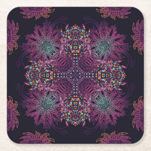 Dessous-de-verre Carré En Papier Aztec géométrique, vintage motif sans couture.