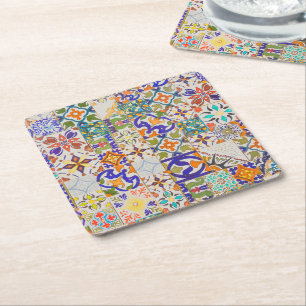 Dessous-de-verre Carré En Papier Azulejos Motif Vintage Portugal