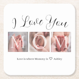 Dessous-de-verre Carré En Papier Baby shower