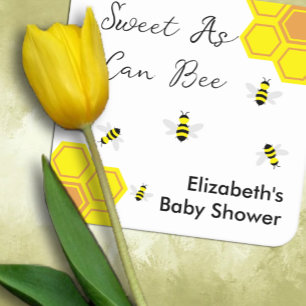 Dessous-de-verre Carré En Papier Baby Shower Abeille