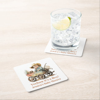 Dessous-de-verre Carré En Papier Baby shower Baby Cowboy