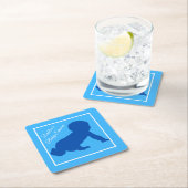 Dessous-de-verre Carré En Papier Baby shower Bleu pour bébé (En situation)