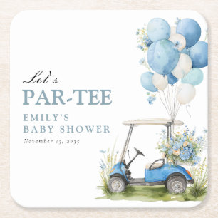 Dessous-de-verre Carré En Papier Baby-Shower Fillettes Par-tee de Golf