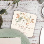 Dessous-de-verre Carré En Papier Baby shower floral de Little Citrouille Fall<br><div class="desc">Pour une famille d'âge mûr,  cette aquarelle design citrouille de l'automne présente un agencement floral d'inspiration automne.</div>