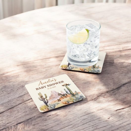 Dessous-de-verre Carré En Papier Baby shower Rustique Boho Wild West Boy