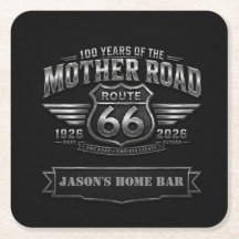 Badge Chrome Route 66 Centenaire Bar Maison Person