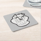 Dessous-de-verre Carré En Papier Badge TAZ™ Evil Grin (Incliné)