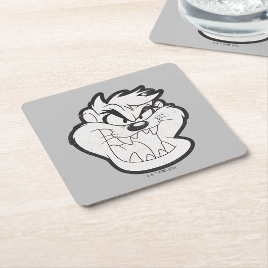 Dessous-de-verre Carré En Papier Badge TAZ™ Evil Grin (Incliné)