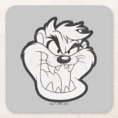 Dessous-de-verre Carré En Papier Badge TAZ™ Evil Grin (Devant)