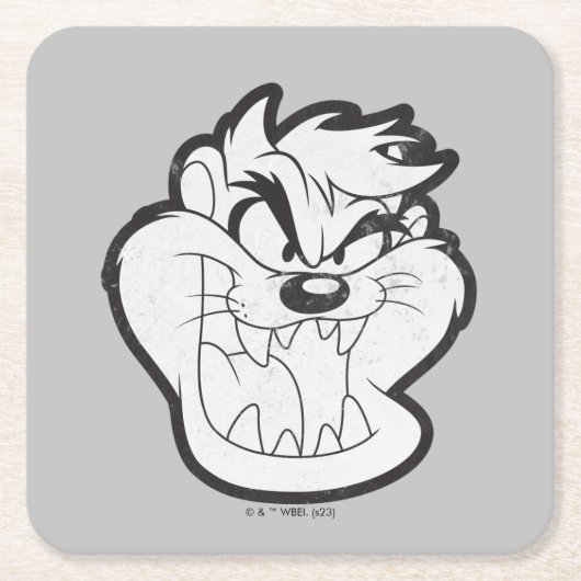 Dessous-de-verre Carré En Papier Badge TAZ™ Evil Grin (Devant)