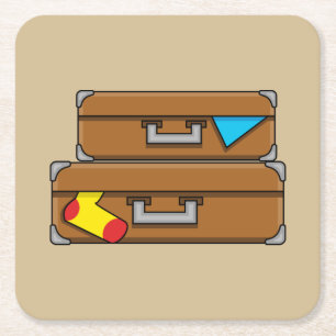 Dessous-de-verre Carré En Papier Bagages de dessin