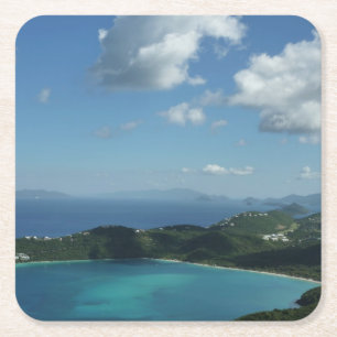 Dessous-de-verre Carré En Papier Baie de Magens, scene de l'île St Thomas Beautiful