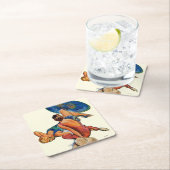 Dessous-de-verre Carré En Papier Baigneurs (En situation)